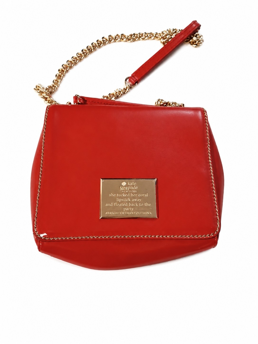 kate spade red leather chain shoulder bag